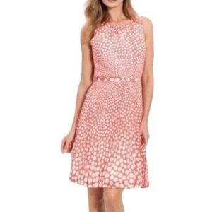 Trina Turk Pink Polka-Dot Sleeveless Midi Dress